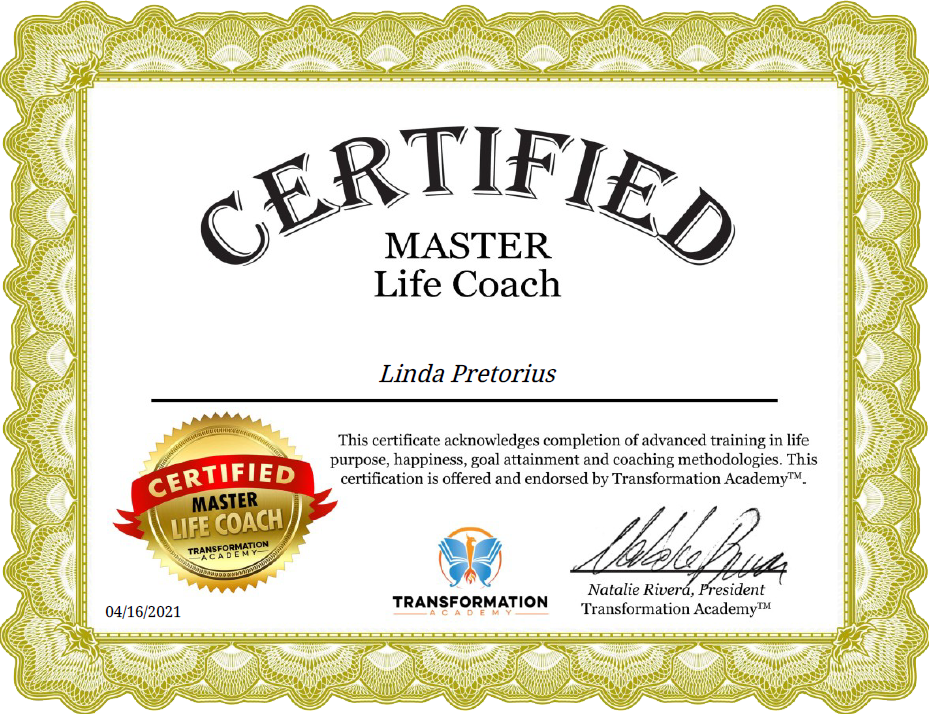 Certified Master Life Coach Linda Pretorius