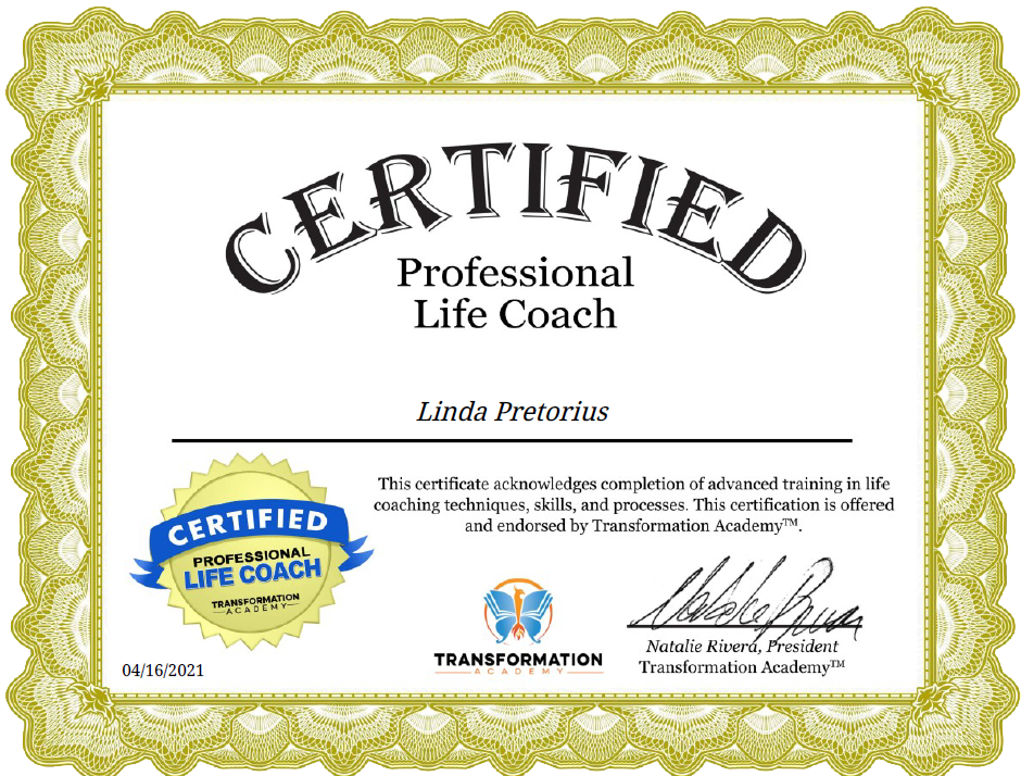 Certified Professional Life Coach Linda Pretorius